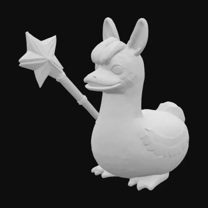 3D model for fortnite llama rubber duck holding a star wand pickaxe