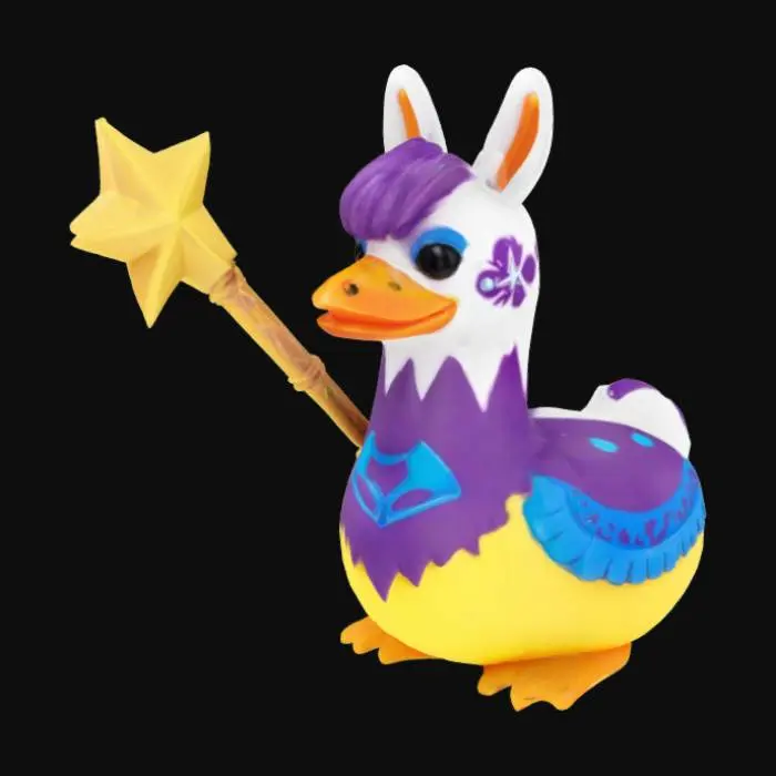 3D model for fortnite llama rubber duck holding a star wand pickaxe