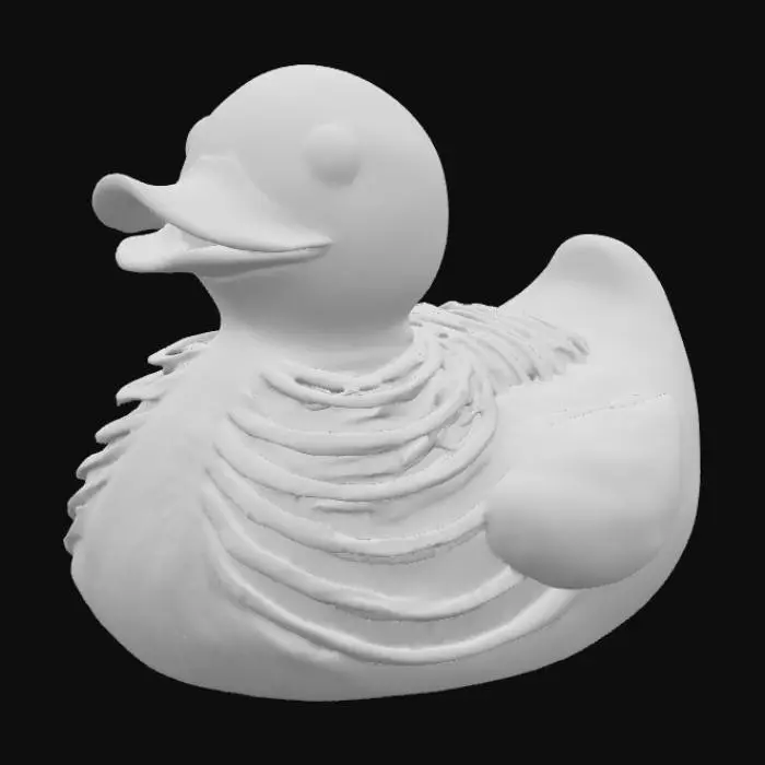 3D model for skeleton rubber duck.  Ribs and bones should be thick and sturdy for exceptional 3D printing optimization.