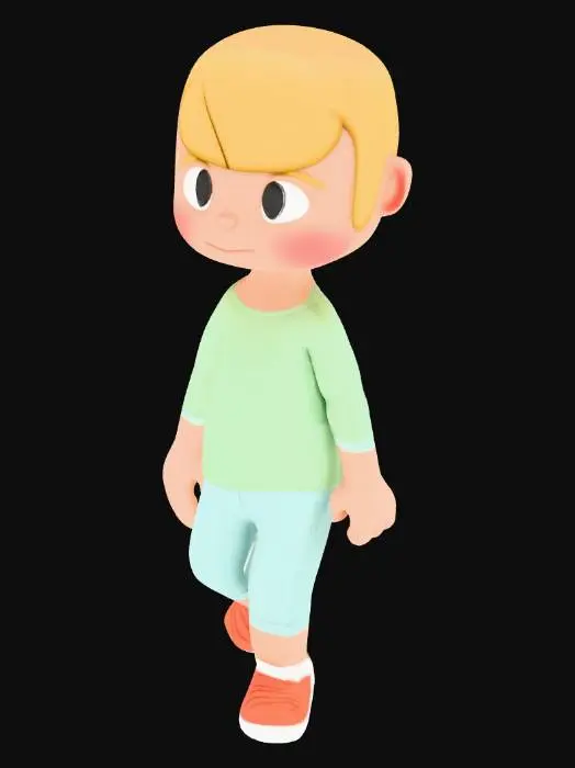 3D model for Basit 3D oyun karakteri, düşük detay, sade renkler, arka plansız