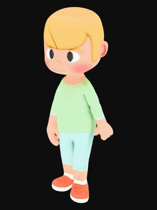 3D model for Basit 3D oyun karakteri, düşük detay, sade renkler, arka plansız