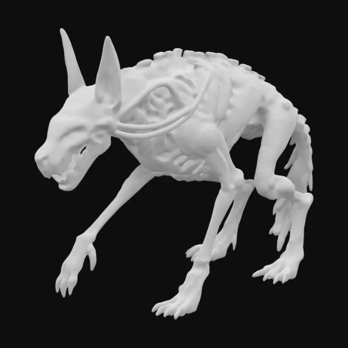 3D model for A grotesque wolf inspired by H.R Giger