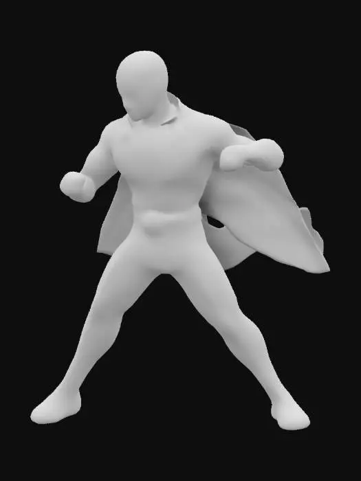 3D model for saitama figure in action pose