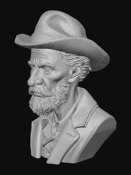 3D model for van gogh hasır şapkalı otoportresi  büst 3d olarak