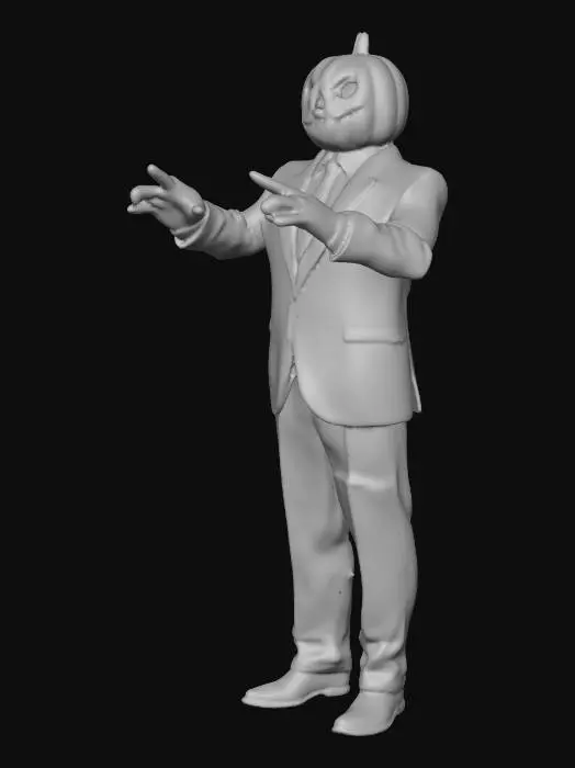 3D model for Un homme citrouille effrayant habillé en costume cravate