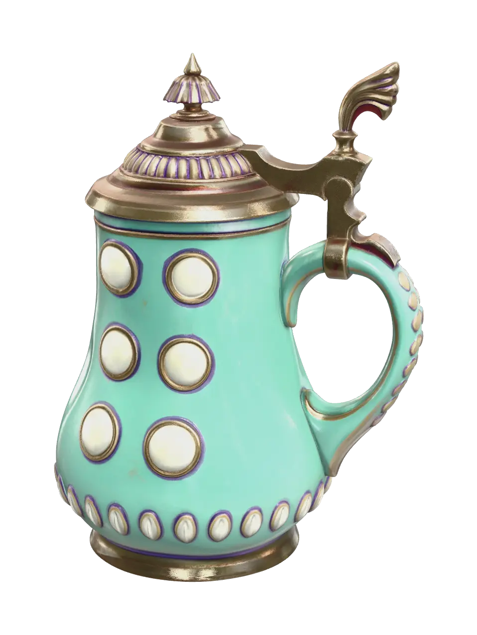 Realistic Beerstein - Glassware 3D model, vytvořený pomocí AI