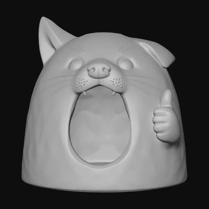 3D model for Open-mouthed Shiba Inu statue
