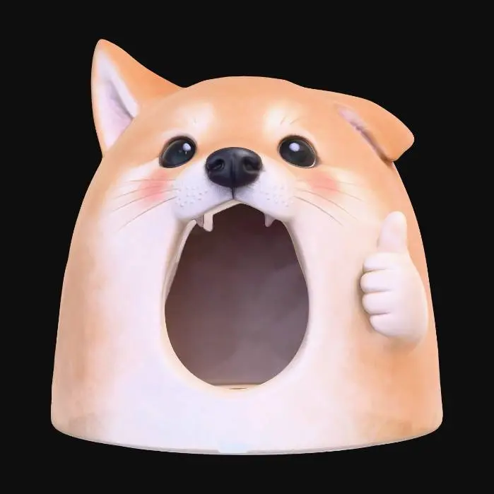 3D model for Open-mouthed Shiba Inu statue