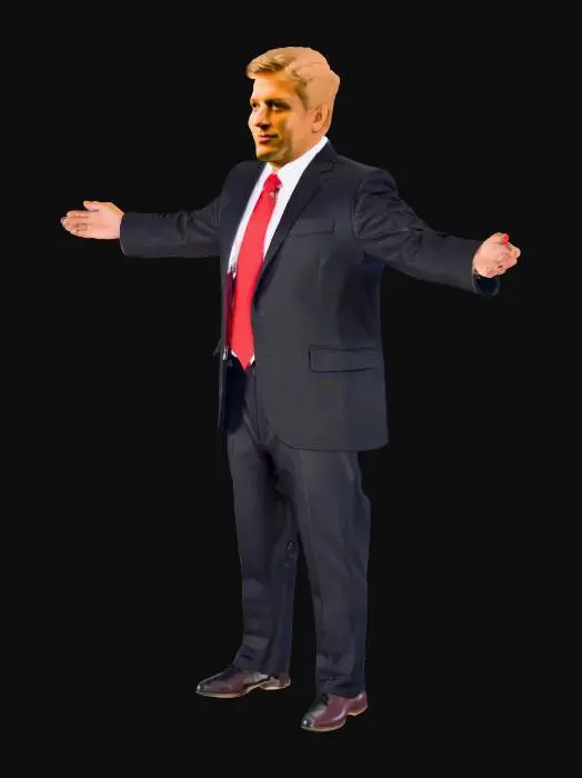 3D model for Man in Red Tie, donald trump