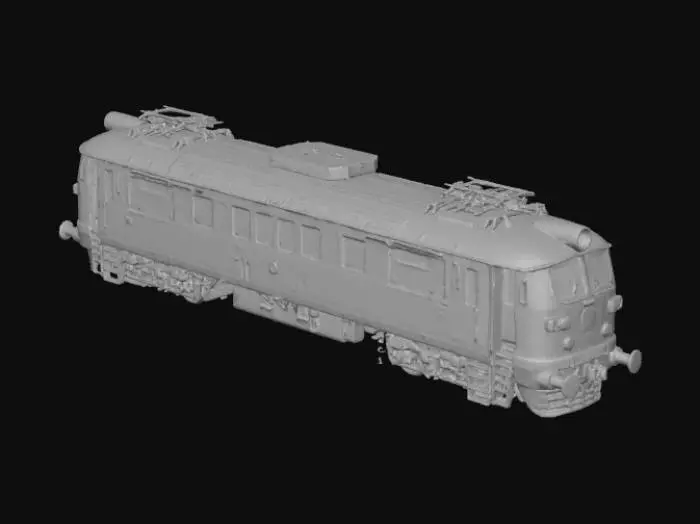3D model for Highly detailed 3D model of a realistic Indian train, consisting of a locomotive and passenger coaches, inspired by Indian Railways. Include accurate textures, colors, and decals commonly seen on Indian trains (blue and cream or red and yellow), realistic windows, doors, wheels, and tracks. The model should be optimized for 3D use in games or animation, with realistic lighting, metallic and glass materials, and subtle weathering. Perspective: 3/4 view showing the front and side of the train, cinematic composition, photorealistic style.