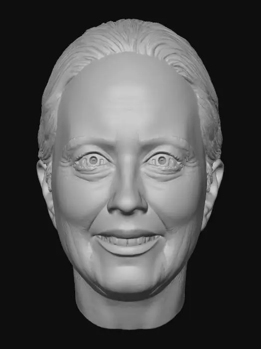 3D model for Smiling Portrait in Red Background