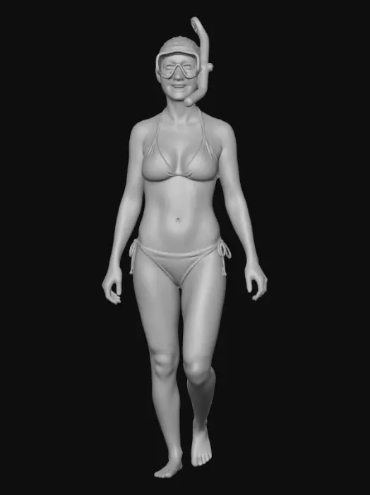 3D model for Beach Bikini Snorkeler