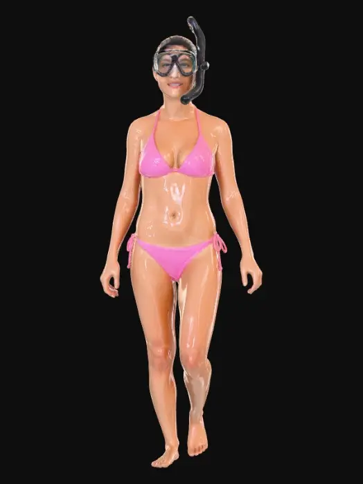 3D model for Beach Bikini Snorkeler