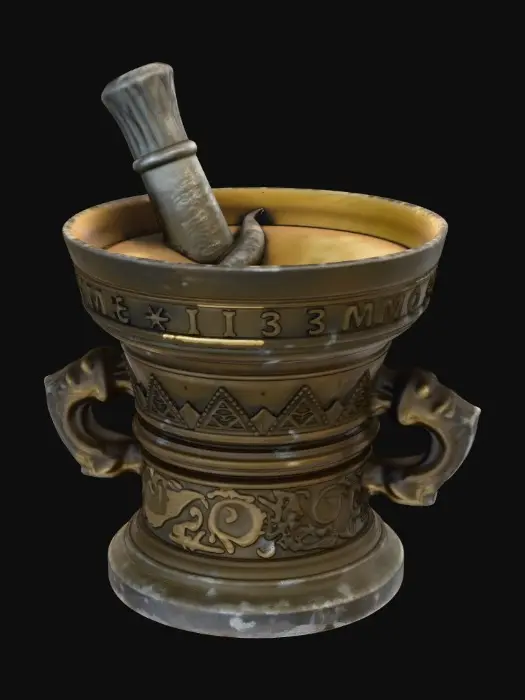 3D model for Ancient Brass Mortar and Pestle
