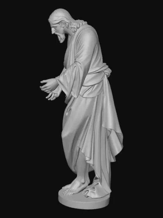 3D model for A Jesus Christ print, that can grab on to the corner of a monitor. It should have his hands grabbing the front and they should have the nails through his hand, and his legs should tightly curl around so I can just tightly squeeze it on my monitor corner