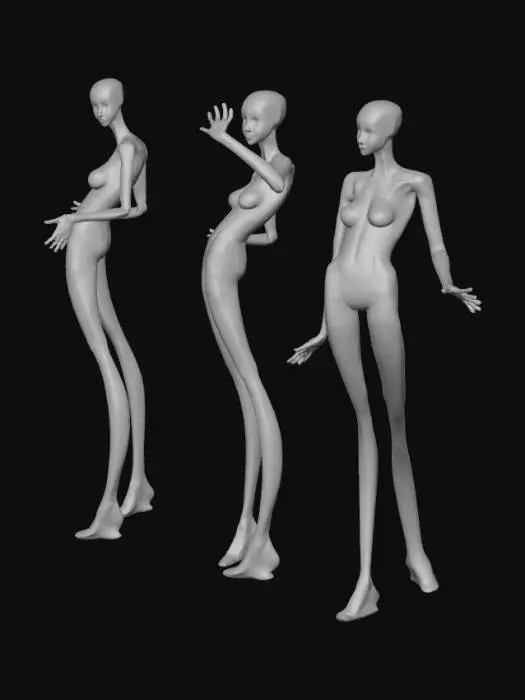 3D model for Elongated Elegance