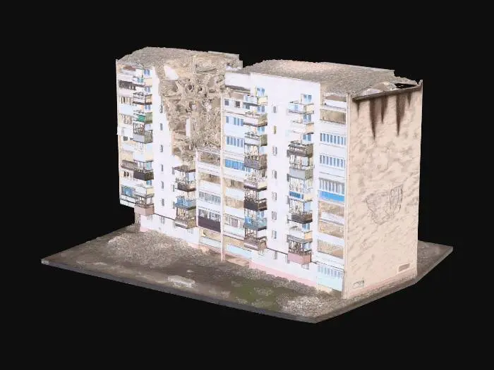 3D model for Ruined Apartment Block