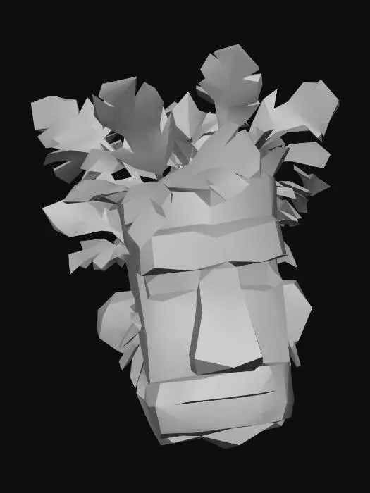 3D model for Moai with foliage