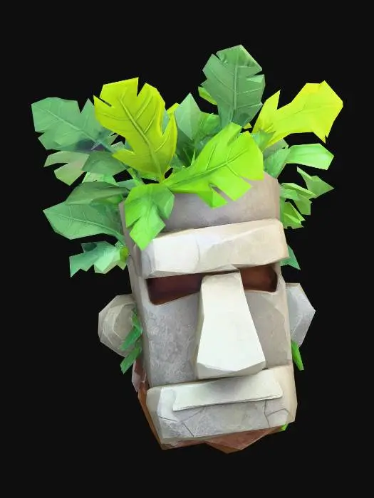 3D model for Moai with foliage