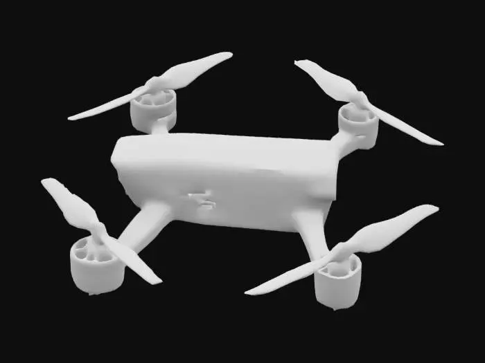 3D model for "Generate a cutting-edge FPV micro drone with a lightweight yet durable frame, inspired by the BetaFPV Air65 but significantly enhanced for aerodynamics and durability