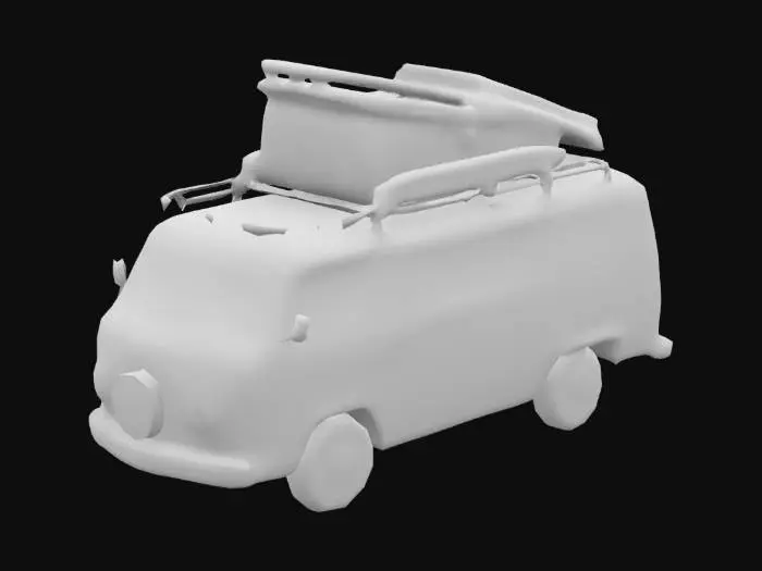 3D model for retro vanlife off grid camper van