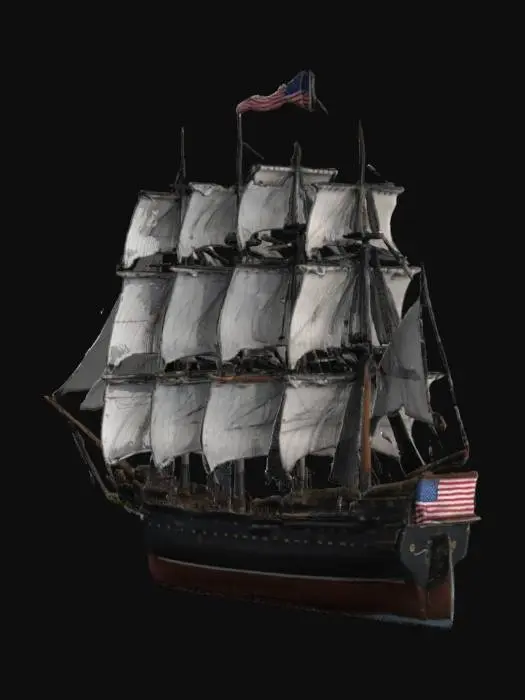 3D model for The USS Constitution 3d model highly realistic, clean lines