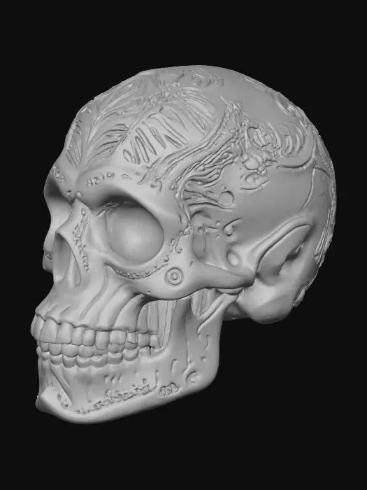 3D model for create a Halloween decoration that starts with a skull with a cavity in the middle for a tealight candle. #Halloween2025#