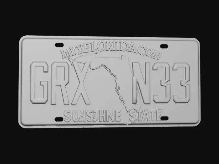 3D model for Florida License Plate
