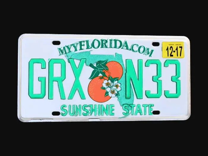 3D model for Florida License Plate