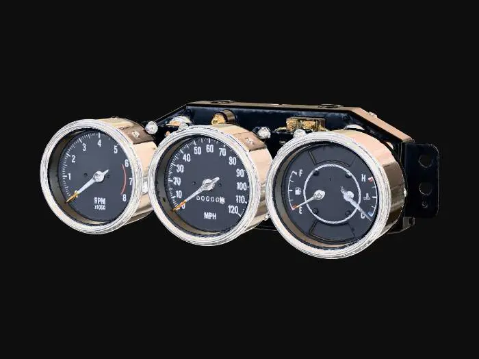 3D model for Triple Gauge Instrument Cluster Vintage for Classic Car