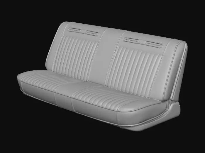 3D model for Classic Car Leather Car Rear Bench