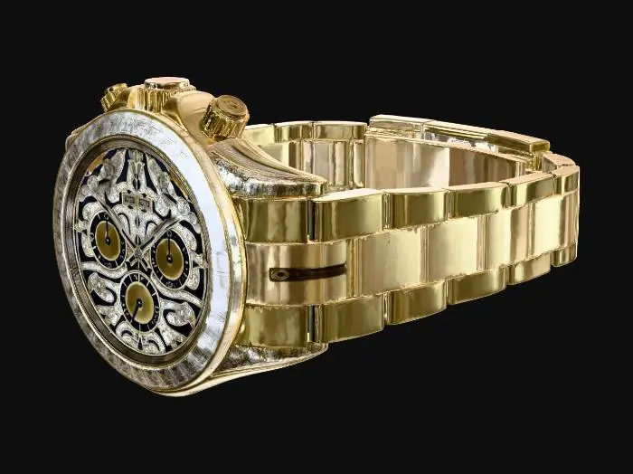 3D model for Daytona "Eye of the Tiger" Yellow Gold Diamond Tiger Pave Dial 40mm