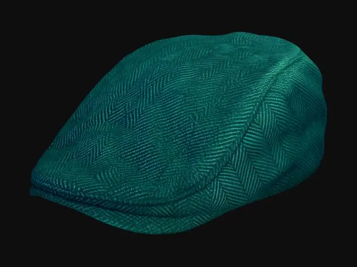 3D model for Teal Herringbone Flat Cap