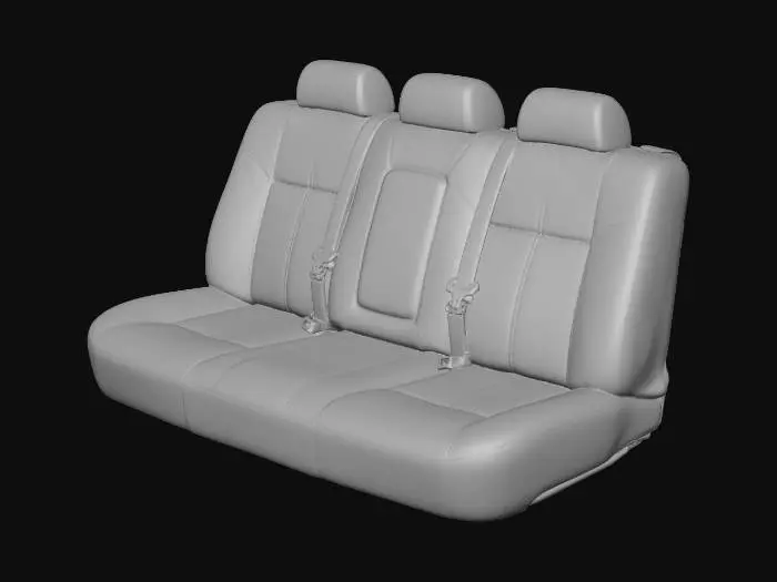 3D model for 90s Sedan Interior Rear Bench Seat