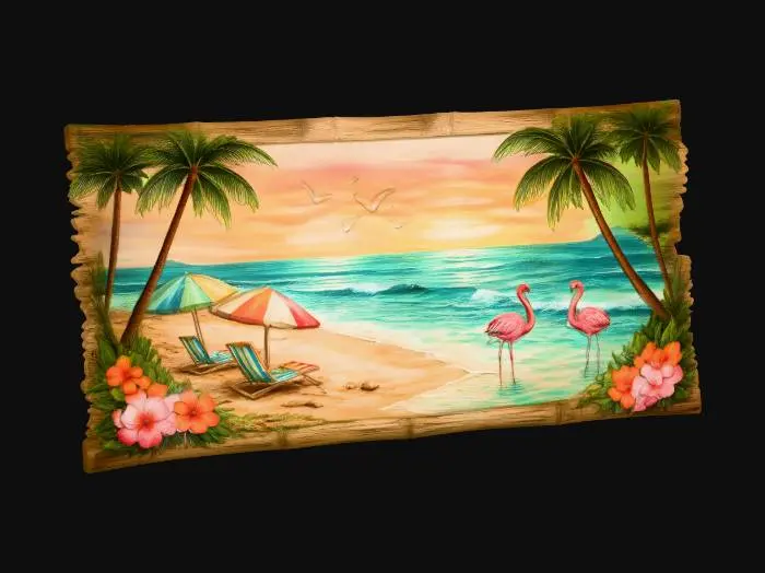 3D model for Tropical Sunset Beach Mural