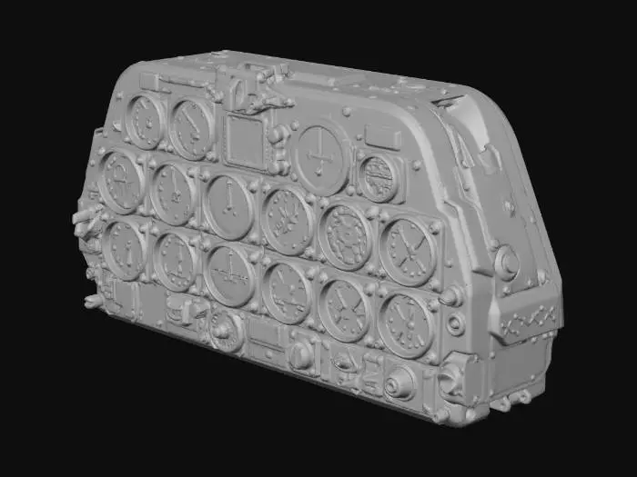 3D model for WW2 Fighter Pilot Instrument Panel