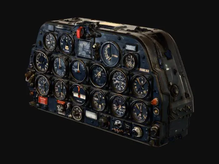 3D model for WW2 Fighter Pilot Instrument Panel
