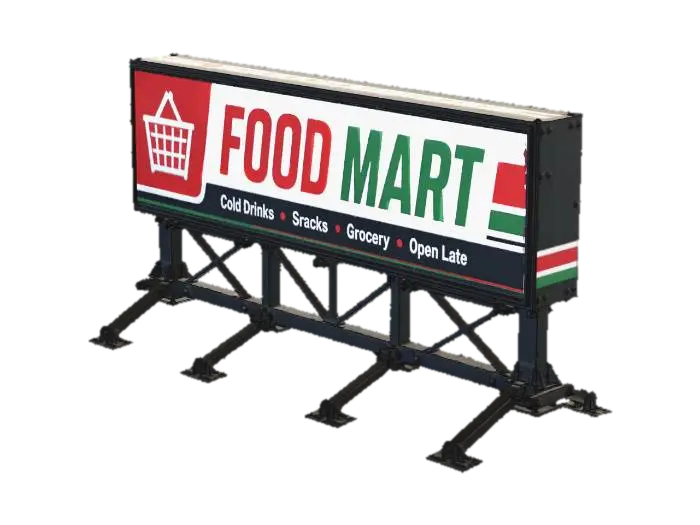 Food Mart Billboard - Poster-3D-modell, genererad av AI