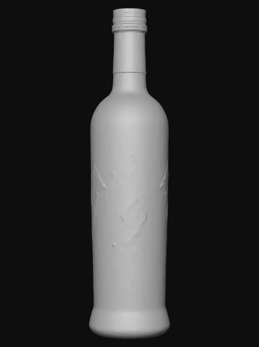 3D model for Hyper-realistic 750 mL “fifth” vodka bottle (parody, no real brands). Clear flint glass with thick base, subtle mold seam, realistic refraction; filled with clear liquid, meniscus + a few tiny bubbles. Tamper-evident screw cap with knurling, light scuffs. Label: pun name “VODKA-DABRA” in bold custom type, “Premium Vodka”, 750 mL, barcode + lot code (placeholders), seam overlap, tiny wrinkles, print grain. Mascot: crazy “Wizard Potato” casting a spell with swirling ice cubes + lightning doodles. PBR-ready: clean UVs, hi-res textures, accurate glass transmission/roughness, metal cap specular, micro-scratches, fingerprints, dust. Neutral studio lighting, centered asset. Avoid real logos, exact replica layouts, watermarks, hands/props.