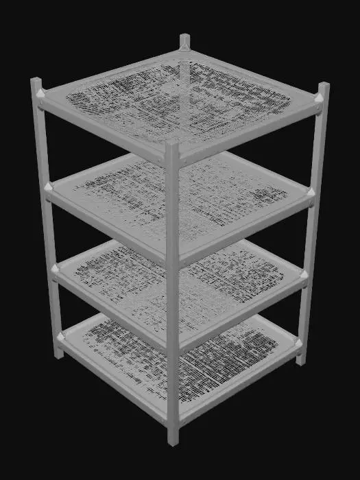 3D model for Wooden Shelf Structure
