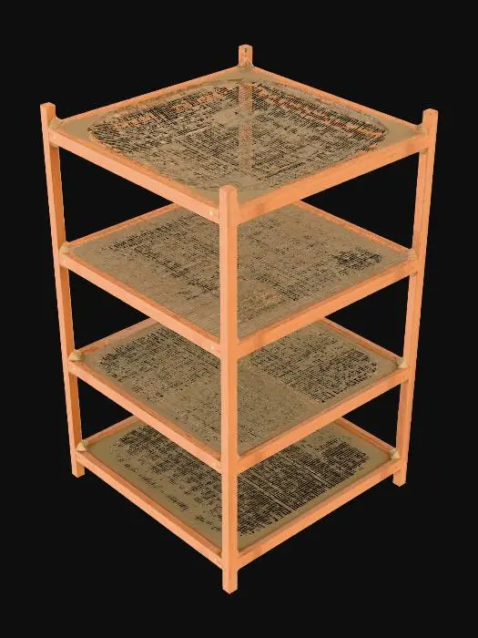 3D model for Wooden Shelf Structure