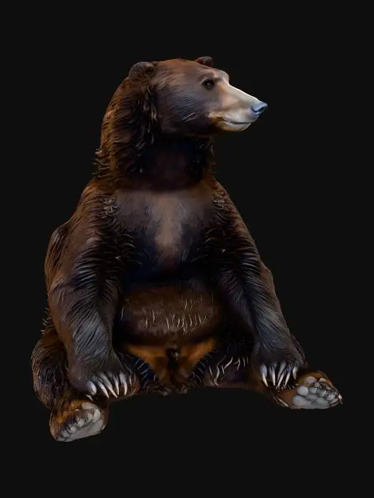 3D model for American Grizzly Bear, Posed