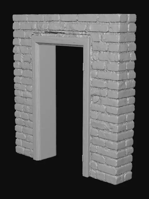 3D model for 4x4 Brick Wall Doorframe