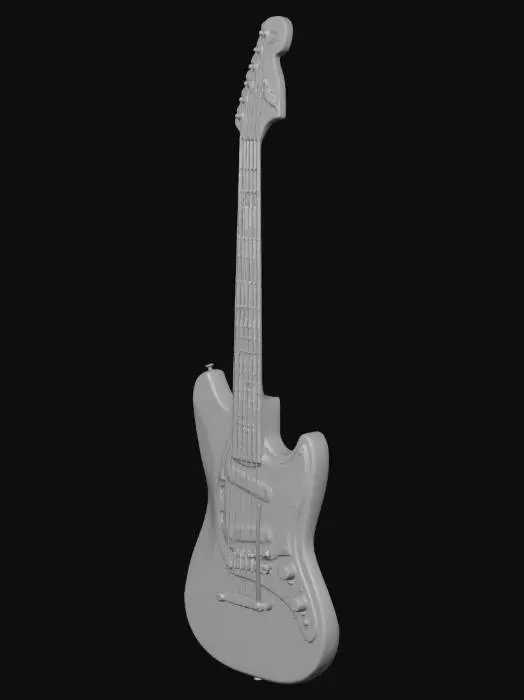 3D model for Fender Kurt Cobain Signature Mustang Electric Guitar Sonic Blue Rosewood Fingerboard