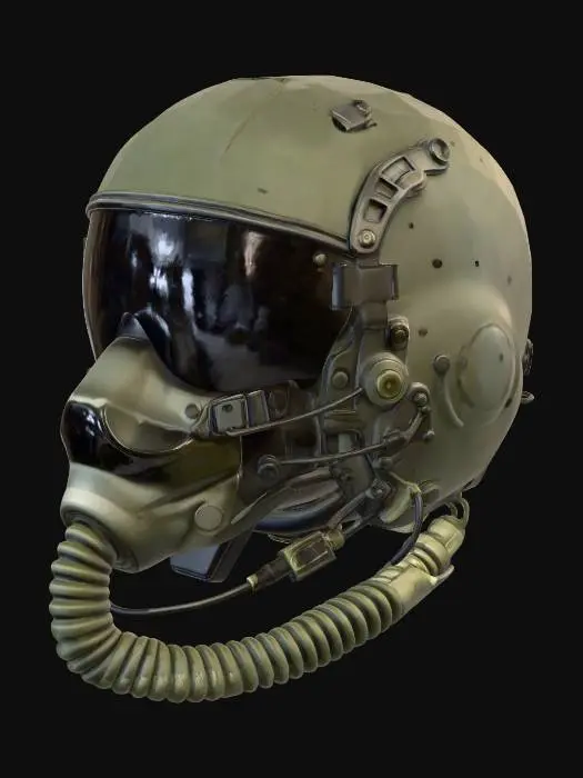 3D model for Pilot Flight Helmet with Oxygen Mask