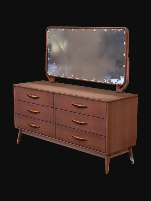 3D model for Mid-Century Dresser with Mirror