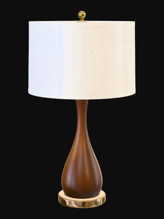 3D model for Mid-Century Teardrop Wood Table Lamp