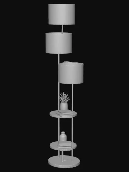 3D model for Tiered Floor Lamp with Shelves