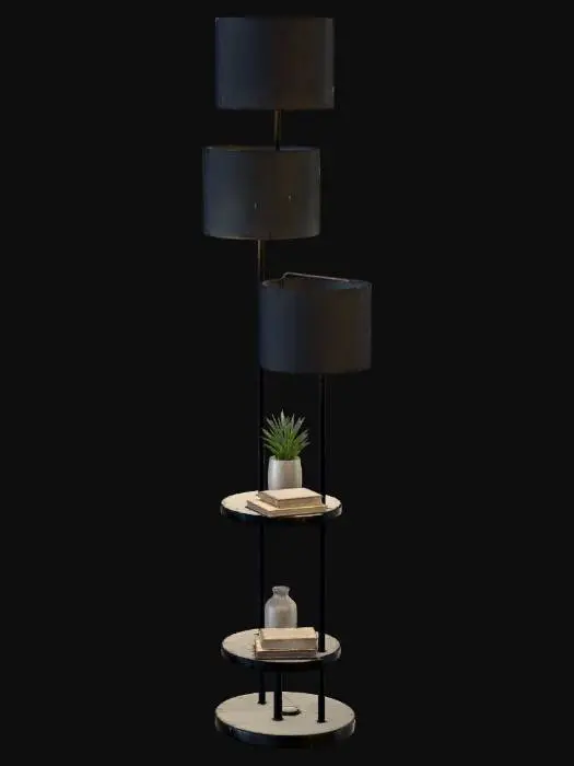 3D model for Tiered Floor Lamp with Shelves