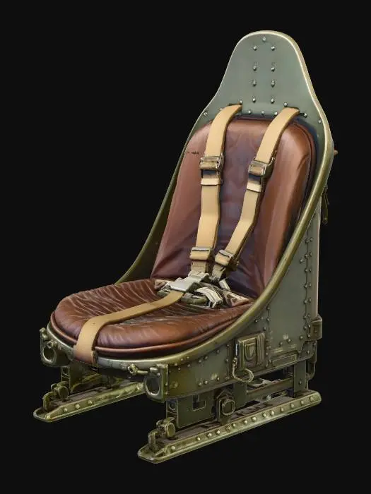 3D model for WW2 Fighter Pilot Seat